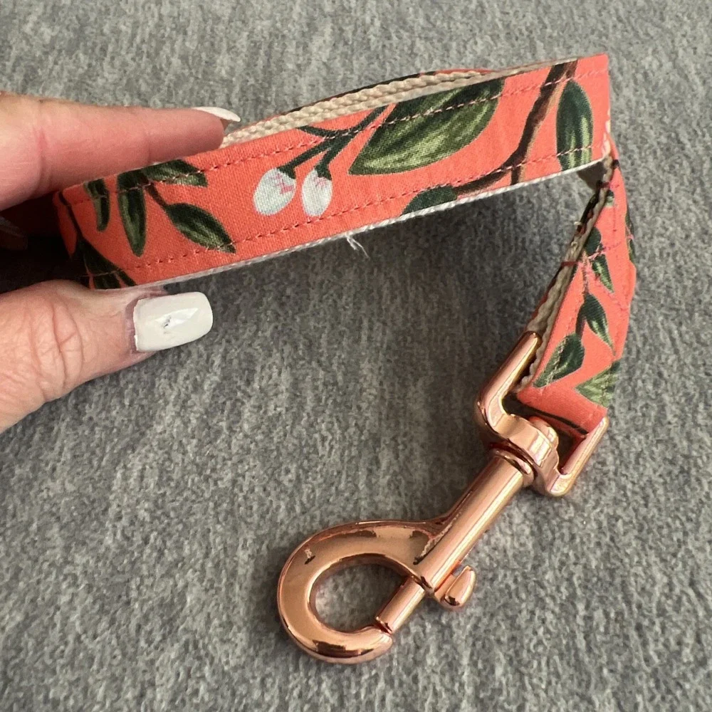 Elegant Little Tail Dog Leash Tropical Floral Print Cotton Durable Light New‎